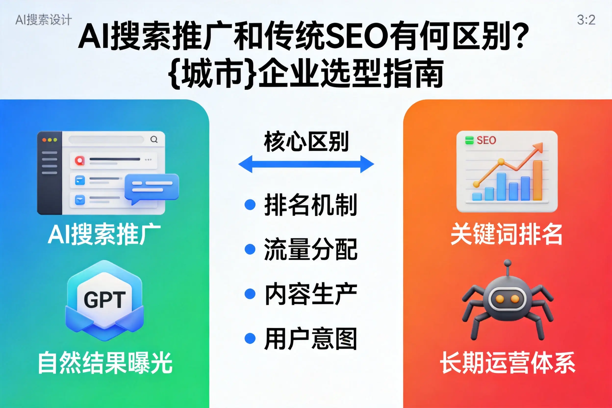 AI搜索推广和传统SEO有何区别?琼中企业选型指南