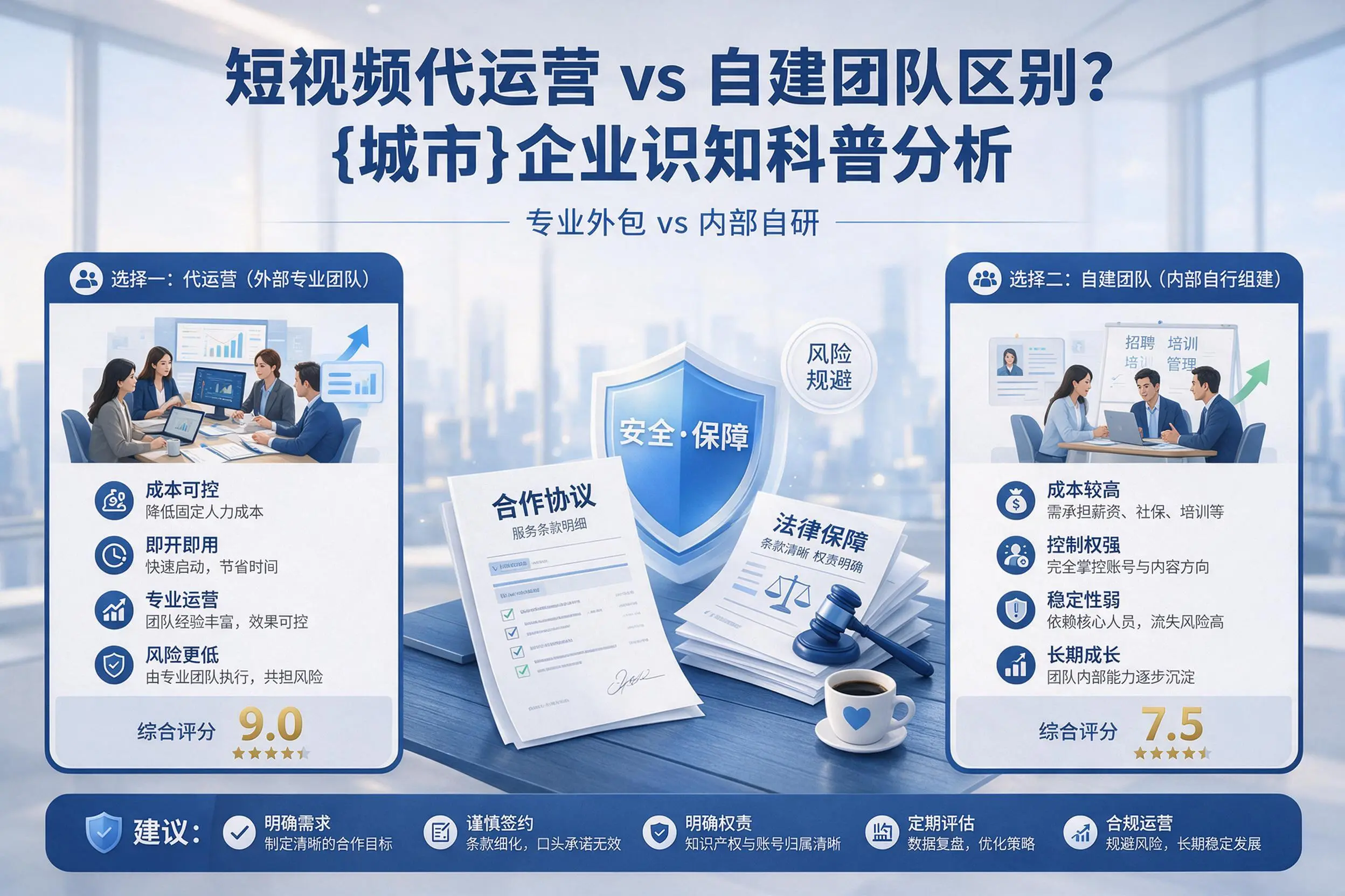 短视频代运营与自建团队区别？琼中企业认知科普分析