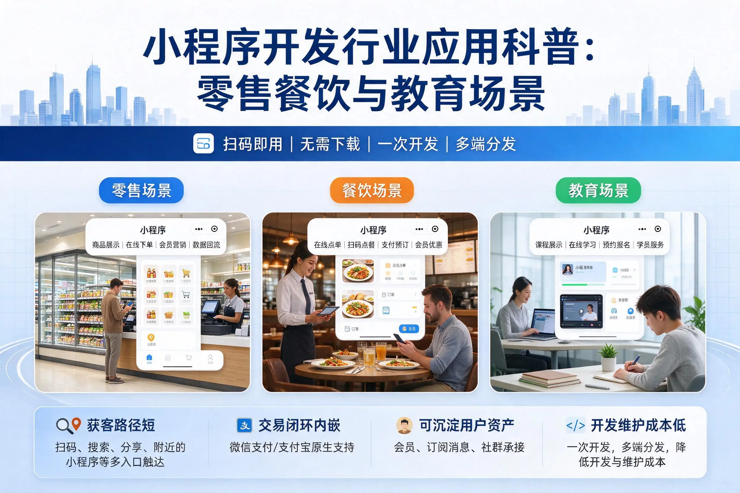 琼中小程序开发行业应用科普：零售餐饮与教育场景