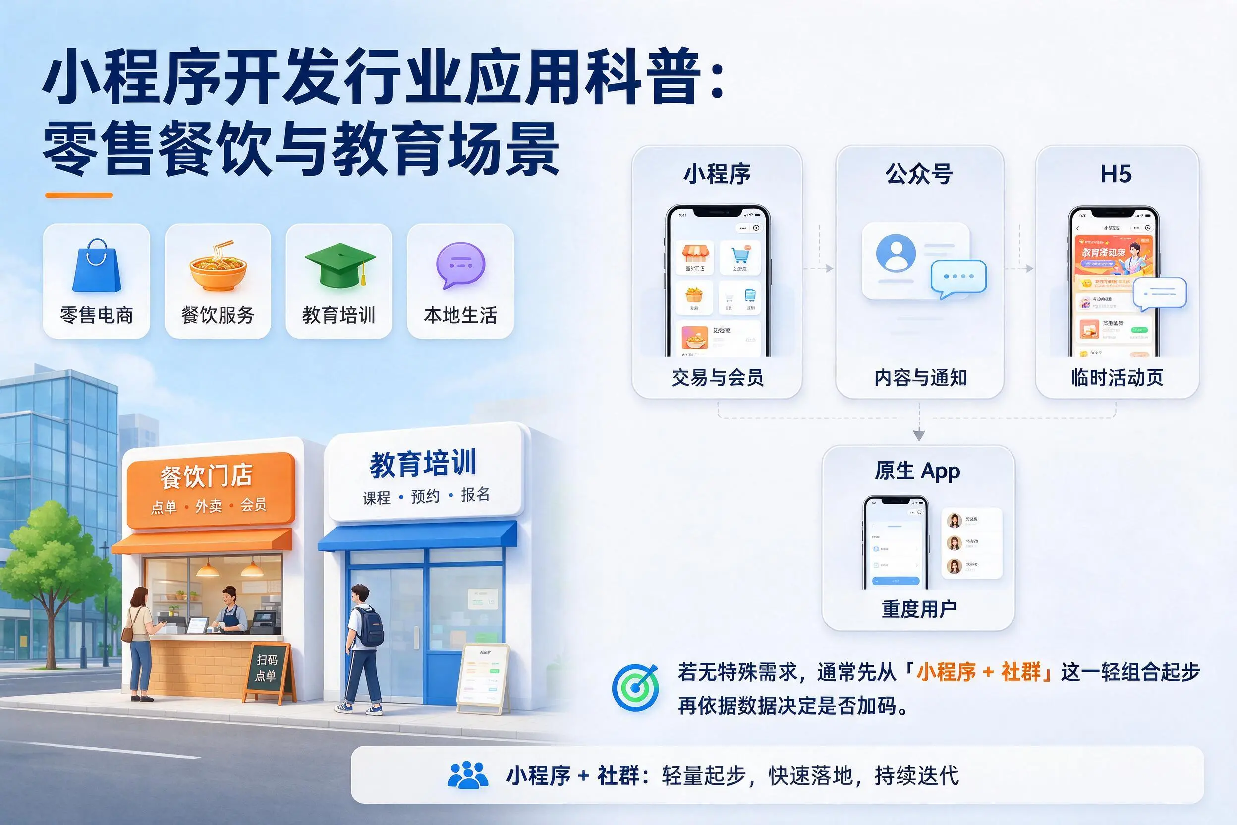琼中小程序开发行业应用科普：零售餐饮与教育场景