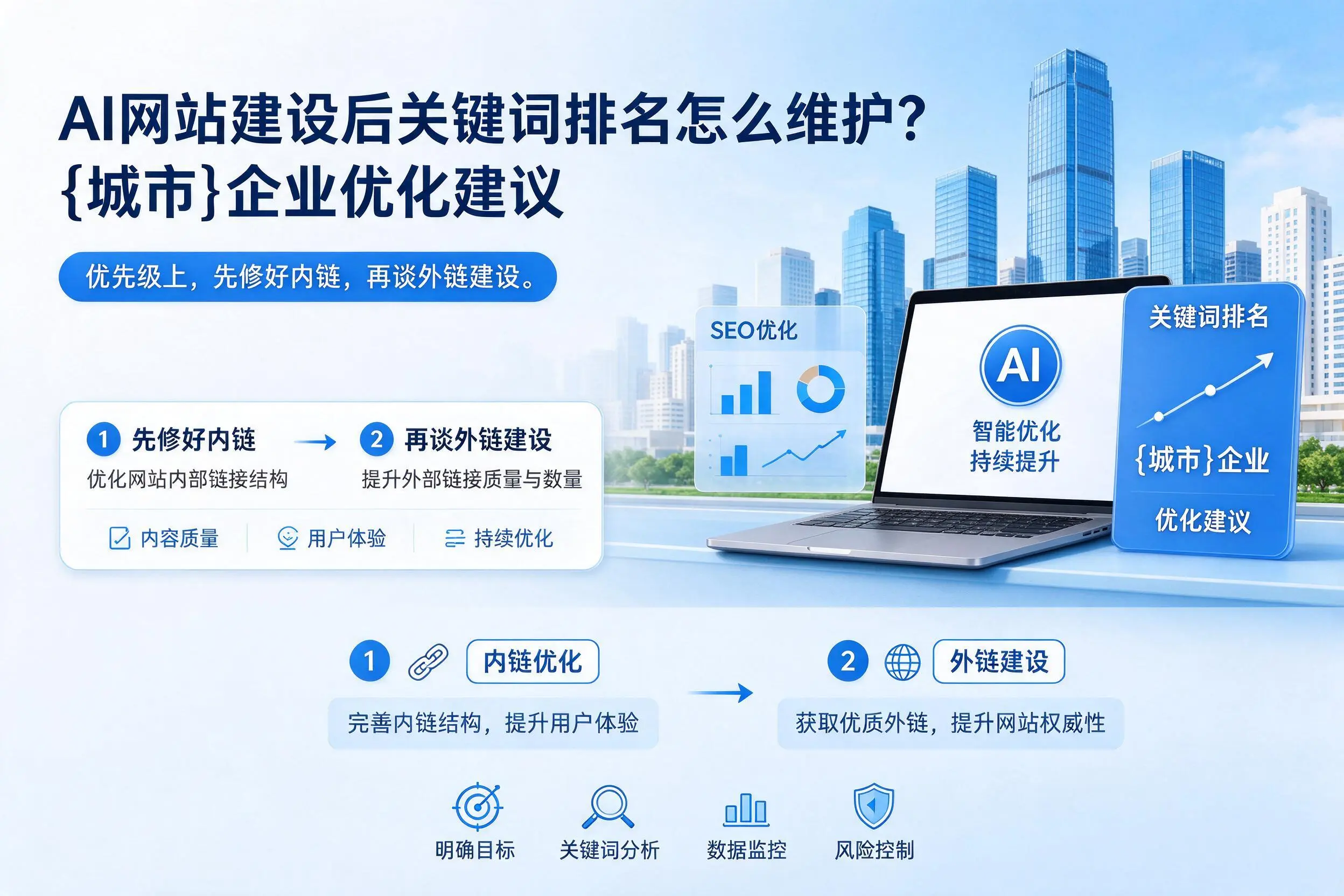 AI网站建设后关键词排名怎么维护?琼中企业优化建议